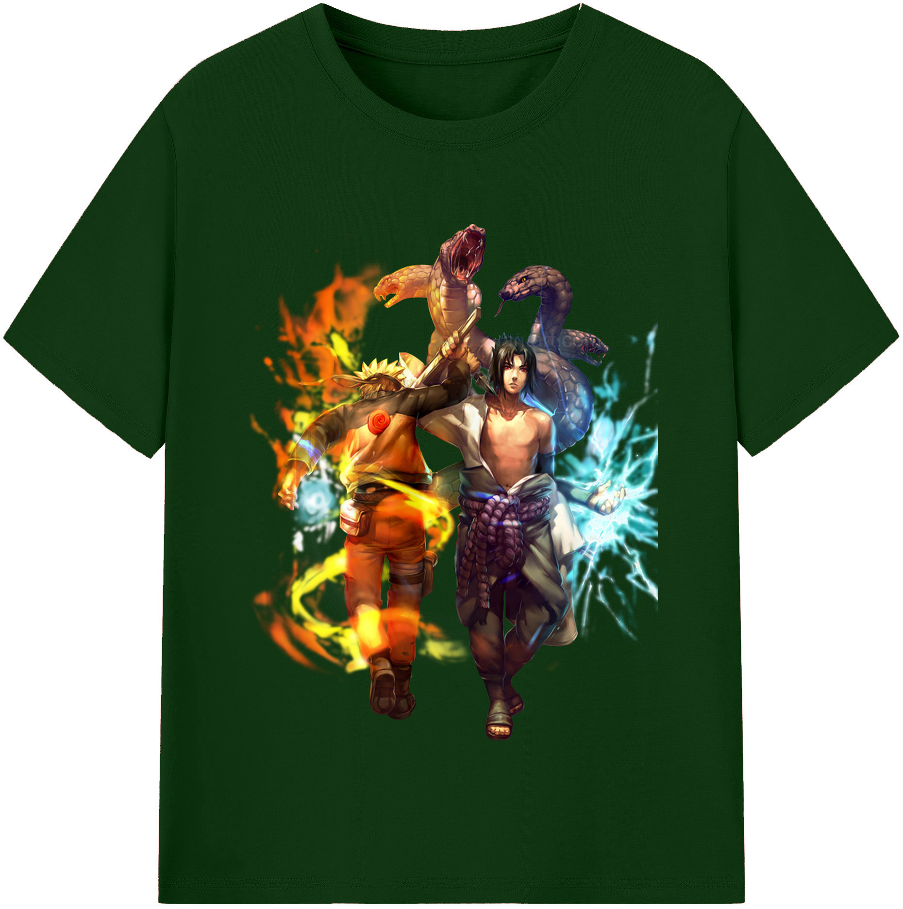 （画像用） NARUTO -ナルト- うちは サスケ Uchiha Sasuke 綿100％半袖Tシャツ（フロントプリント）